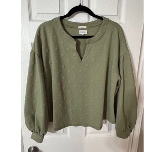 Blu Pepper Olive Textured Sweatshirt